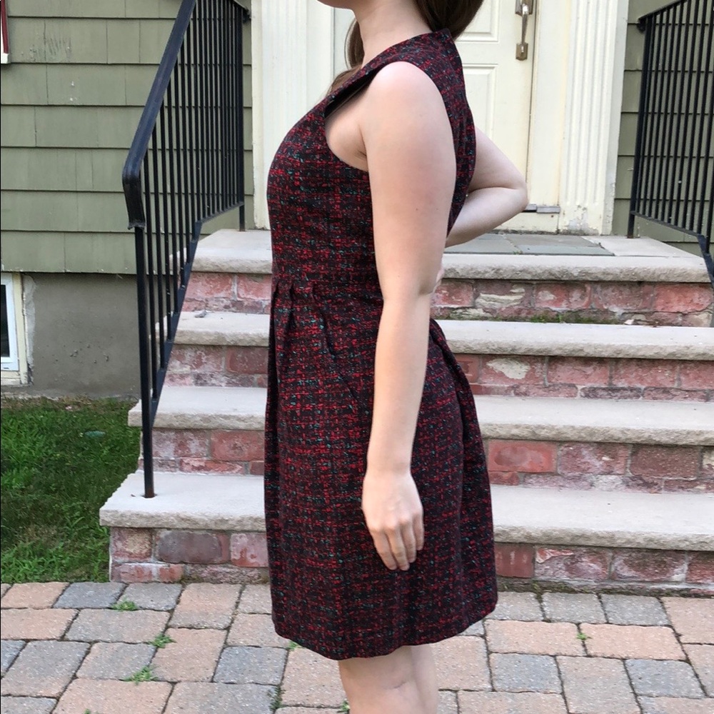 Nanette Lepore red tweed print dress - Picture 2 of 5